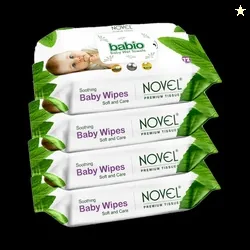 NOVEL Babio Baby Wipes 72 Sheets pack of 4 (288 Wipes)
