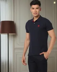 NETPLAY Regular Fit Cotton Polo T-Shirt with Logo Embroidery