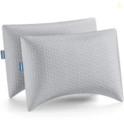 ComfyHug Sleeping Pillows Set 2 Shredded Memory Foam Adjustable Soft P