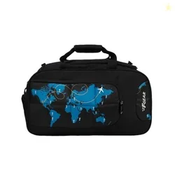 Enduro Map Black 32L Travel Duffle Bag | Spacious Main Compartment with Front Pocket & Wet Pocket | Adjustable Shoulder Strap | Lightweight and Durabl