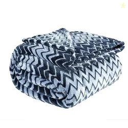 Amazon Brand - Umi Premium Plush AC Blanket - Lightweight Luxurious Soft Zigzag Flannel Blanket, Super Soft Cozy and Comfy for Couch - (Single - 139 x