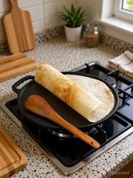 Lifelong Pre - Seasoned Cast Iron Tawa with Wooden Spatula, Natur...more