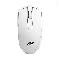 Ant Globe 10 Wired Optical Mouse with 1200 DPI, USB Connectivity, Lightweight Design, Durable 3 Buttons, Compatible with Windows/Mac/Linux White