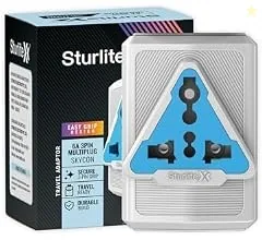 Sturlite Skycon 3 Pin Plug| 2-Pin & 3-Pin Socket| 6 Amps Universal AC Travel Adapter| Strong Polycarbonate Body Socket| Com