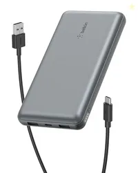 Belkin 20000 mAh Power Bank | Super Fast Charging | USB-C PD Port | 15W Charging for iPhone Series (16 16 Pro Max), Samsung Galaxy, Google Pixel & More | 2 Years Warranty | Grey | 20000mAh capacity, USB-C PD port, 15W fast charging for iPhone 16 series, Samsung Galaxy, Google Pixel, 2 years warranty