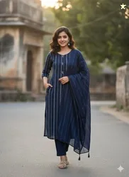 Get smart wear Alliance Embroidered Kurta, Trouser/Pant & Dupatta...more