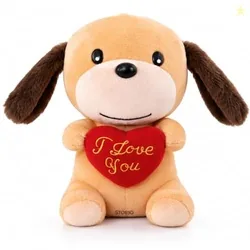 Storio I Love You Valentine Plush Dog | Cute Soft Cuddly Stuffed Animal with Red Heart | Valentine Gift, Birthday Gift Special | Romantic Plush Toy 7