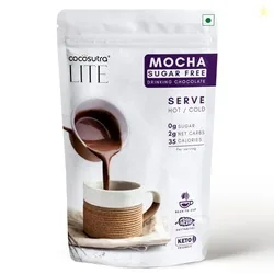 Cocosutra Sugar Free Drinking Chocolate Mix - Mocha | Hot or Cold | Low Carb, Low Calorie | Stevia & Erythritol Based | 200g | Zero Sugar, Low Carb, L