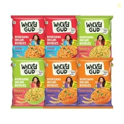 WickedGud Nourishing Instant Noodles Range (Discovery Pack of 6, 69 grams each) | No Maida | No Palm Oil | No MSG | High Protein | High Fibre | Choles