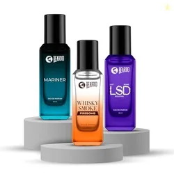 BEARDO FUSION Trio Perfume Set - LSD,Mariner & Whisky Smoke Firebomb Perfume for Men (20ml x 3) | Long Lasting Fragrance | Long Lasting Perfume for Me