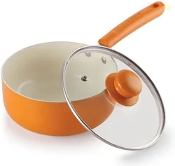 NIRLON Non Stick Induction Base Ceramic Coated Sauce Pan with Gla...more