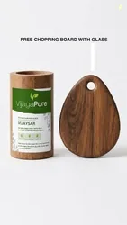 earthywoods Vijaysar Wood Glass for sugar management Glass Water/Juice Glass 250 ml, Wood, Brown