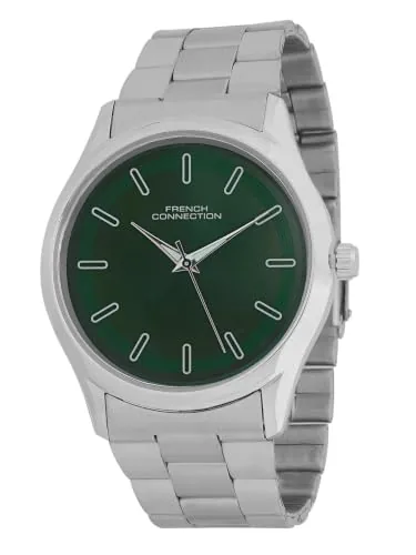 French Connection Axiom Men’s Green Sunray Dial Analog Watch with Round Case – FCN0167NSM