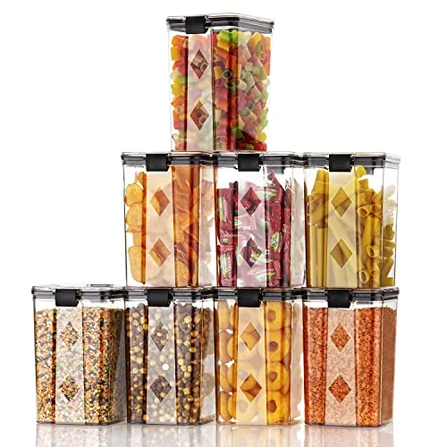 GOLWYN Air Tight Containers For Kitchen Storage Set, Bpa Container For Kitchen Storage Set, Kitchen Organizer And Kitchen Accessories Items & Storage(1200 Ml Set Of 8)(Plastic)Transparent