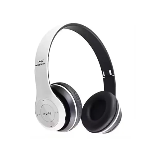 iCallMart P47 Bluetooth Over Ear Headphones Wireless with Mic (Multicolor)