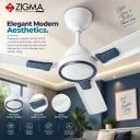 zigma Queen Air with 3 Year Warranty 1200 mm Ceiling Fan 5 Star | White | Pack of 1
