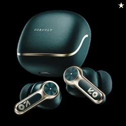 GOBOULT Raven 70Hrs Battery, App Support, Dual Pairing, Quad Mic ENC, Boosted Bass, 5.4v Bluetooth Headset Emerald Green, True Wireless