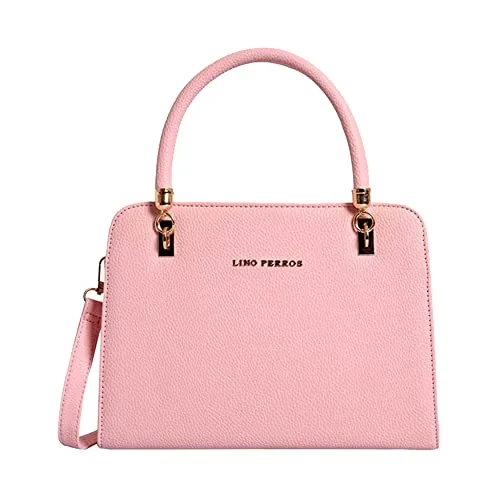 Lino Perros Womens Black Faux Leather Handbag (Pink)