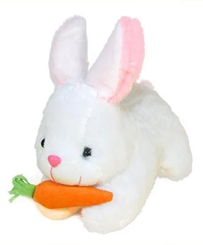 MGP CREATION Rabbit with Carrot Stuffed Soft Plush Toy, White 26 cm Pack of 1