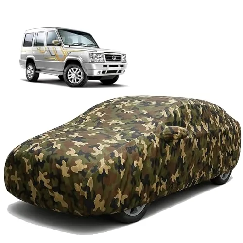 Sulfar 100% Waterproof Car Body Cover Compatible with Mirror for Tata Victa with Long Lasting Durable Material (Triple Stitched, Full Bottom Elastic, Camouflage Army)