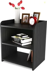 WOOD MINE Engineered Wood Bedside Table Finish Color - BLACK, DIY(Do-It-Yourself)