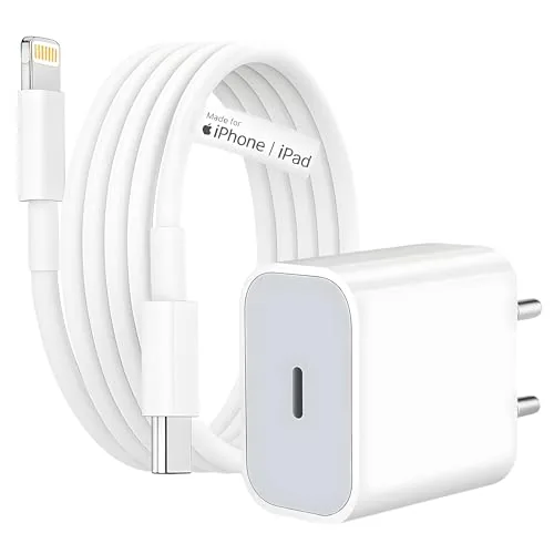 RAVIAD 20W Original (MFi-Certified) Super Fast Charger Adapter & Lightning Cable, Compatible with iPhone 14/14 Plus/14 Pro/14 Pro Max/13/12/11/X/8/7 Series, Fast Charging PD Wall Charger by Sakit