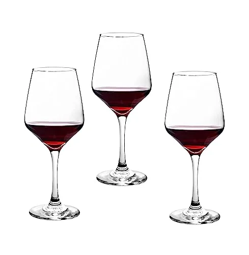 Yinikiz Red Wine Glass 350ml European Style Crystal Clear Glass (Set of 3)