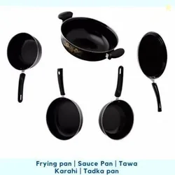 AGGOO Yuva Induction Bottom Non-Stick Coated Cookware Set Ceramic, 5 - Piece