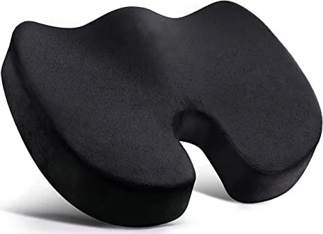 zaxty Orthopaedic Foam Coccyx Cushion Seat for Tailbone Pain, Sciatica, Lower Back Support and Pain Relief Ventilated Seat Cushion with Removable Cover for Office/Home Chair