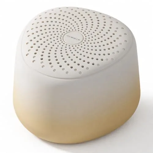 HAMMER Drop Sunrise Portable Indoor Bluetooth Speaker, 5W RMS Output, Bluetooth 6.0, Up to 32H Playtime, Twin Pairing, Made in India, Type-C Fast Charging, Built-in Mic, TF Card and USB Support -Beige