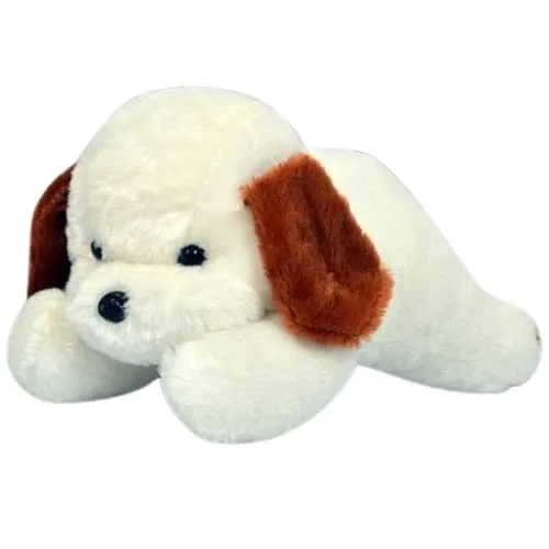 MGP CREATION Cute Puppy Dog Stuffed Animal, White and Brown, Gift for Kids/Boys/Girls/Size-25cm