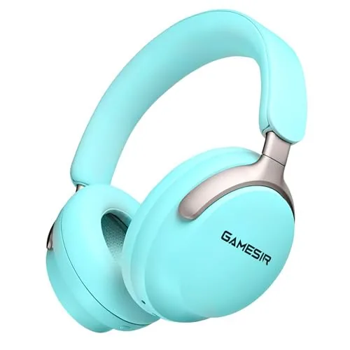 GameSir Newly Launches Echo Plus: Premium Over-Ear Wireless Bluetooth Headphones Deep Bass, Passive Noise Cancellation, Built-in Mic,5 Hours of Music & Talk Time, for Adults Men & Women (Blue)