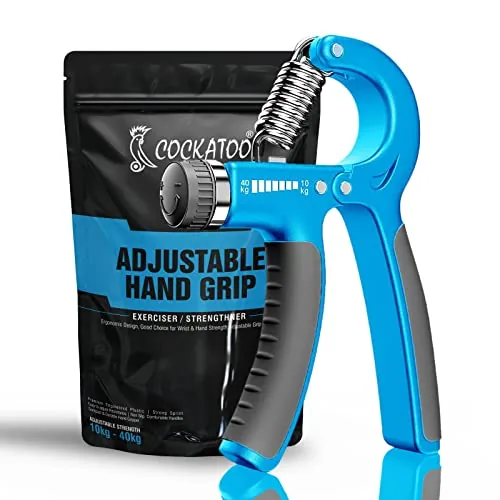 Cockatoo (10 KG - 40 Kg) Adjustable Hand Grip| Hand Gripper For Men & Women|Hand Grip Strengthener Rubber, Acrylonitrile Butadiene Styrene,Blue