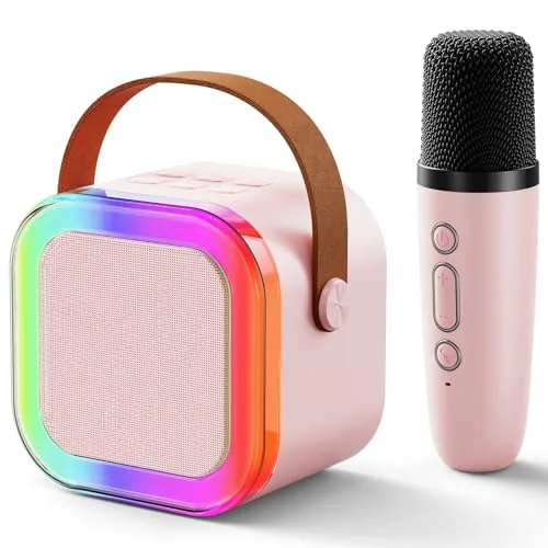 Kids Karaoke Machine for Girls: Professional Wireless Mini Portable Bluetooth Speaker with Microphone - Kids Music Singing Toys for 4,5,6,7,8,9,10 Year Old Girl Boy Christmas Birthday Gift Ideas