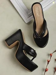 Truffle Collection PU Block Sandals
