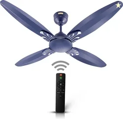 Stardom RACER MET BLUE | BLDC Motor | 4 Blade | Premium with 5 Year Warranty BLDC Motor with Remote 1200 mm Ceiling Fan 5 Star | MET BLUE | Pack of 1