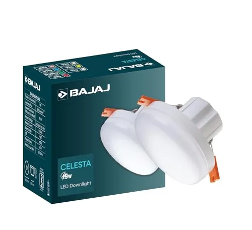 Bajaj Polycarbonate Celesta LED Deep Downlight 9W | for Smaller Spaces | LED Back-Lit Technology | Pink (Pack of 1)