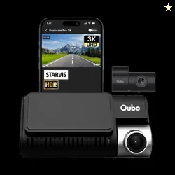 Qubo Smart Dashcam Pro 3K + Rear Dashboard, In-car Camera System ...more
