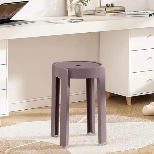 The Artment Coffee Singal Tivo Plastic Stool Modern Stackable Multipurpose Stool with Anti-Slip Base | Lightweight Waterproof PP Stool for Bathroom, Kitchen, Balcony & Living Room, Home & Office