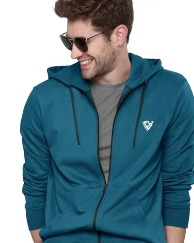 EYEBOGLER Mens Hooded Neck Full Sleeves Regular Fit Solid Jacket