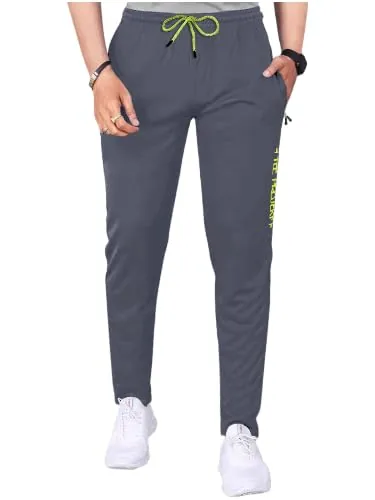 Pinkmint Lycra Track Pant for Men Soild Jogger Parfect Gym, Active, Sports, Yoga, Home, Regular Wear (Pack of 1) Grey
