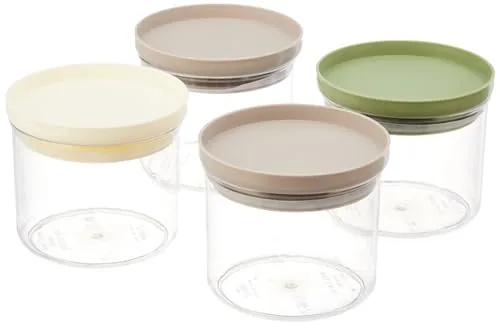 Aristo 101 Airtight Breeza Round Container For Kitchen Storage, Plastic Boxes For Storage, Kitchen container 450ml - Set of 4 - Color May Vary