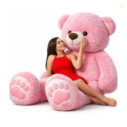 vtb retail stuffed toys 4 feet pink teddy bear / high quality / love teddy For girls valentine & Anniversary gift / cute and soft teddy bear -122 cm (