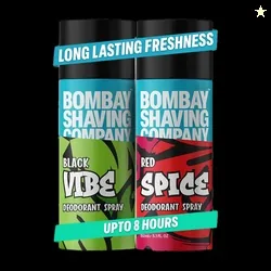 BOMBAY SHAVING COMPANY Red Spice & Black Vibe 150ml x 2 Combo Deodorant Spray - For Men (300 ml, Pack of 2)