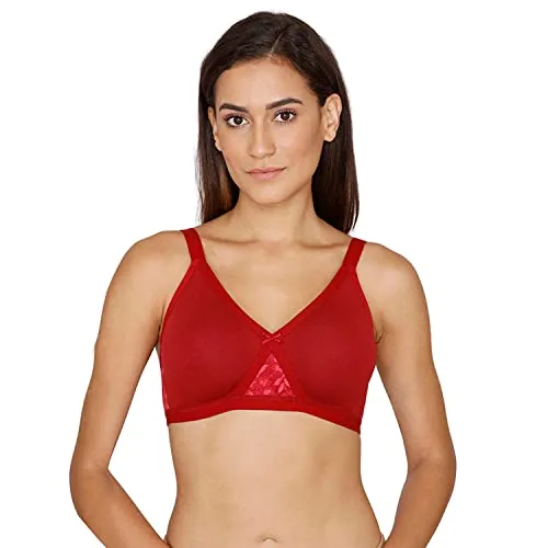 Zivame Women's Stretch Cotton Wire Free Casual Full-Coverage Bra (PY010120HL00RED0036D_Red_36D)