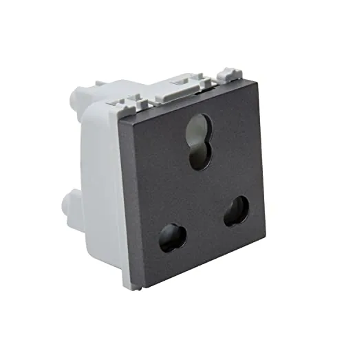 Wipro Northwest Nowa 6/16A 3 Pin - Power Socket, Matt Black (pack of 5)