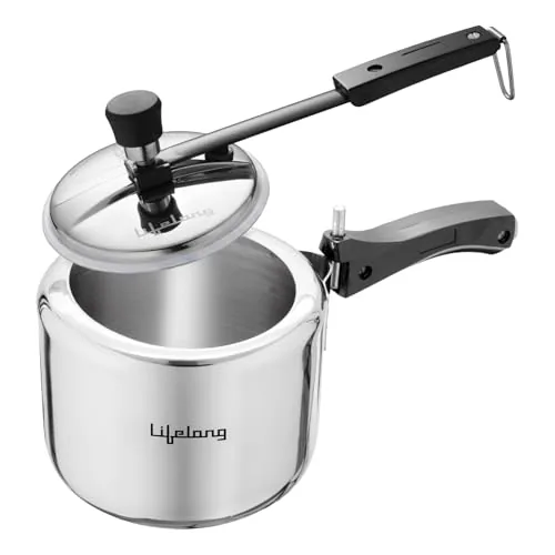 Lifelong 2L Stainless Steel Pressure Cooker | Inner Lid Design with Silicone Gasket | Induction & Gas Compatible | 1.2mm Thick | Leak-Proof, Durable, Rust-Resistant Body ISI-Certified