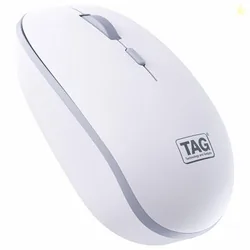 TAG WM500 White/Grey Wireless Mouse, 2.4GHz USB Receiver, Dedicated DPI Button (800/1200/1600), 4 Buttons, Ambidextrous & Light, Power-Saving, 10m Ran