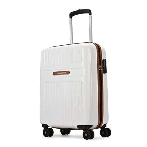Aristocrat Atlas Cabin Polycarbonate Hard Case 8-Wheel Trolley Bag, White
