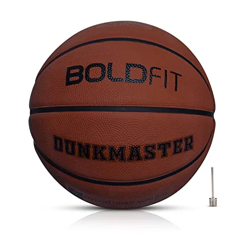 Boldfit Rubber Basketball Size 7 Professional, for Indoor-Outdoor Training for Players for Match Ball for Kids, Men Dunkmaster No 7, Brown